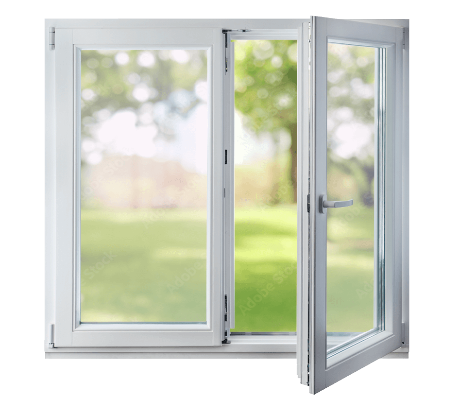 Casement window with a garden view