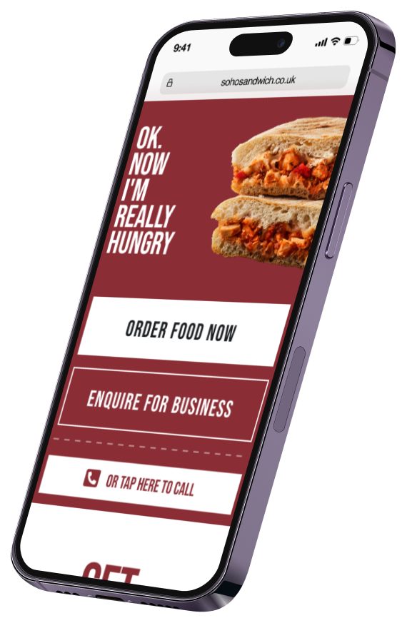 Soho Sandwich Website Mock Up