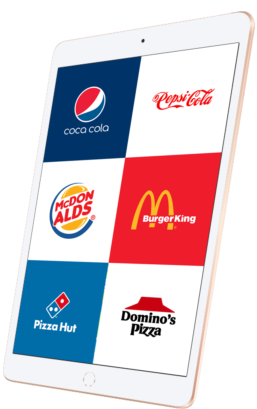 ipad with mashup logos