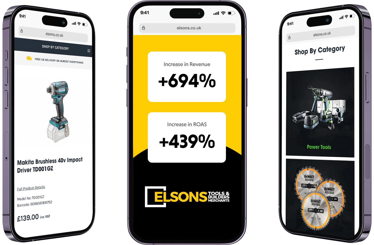 Mobile version of the Elsons Site