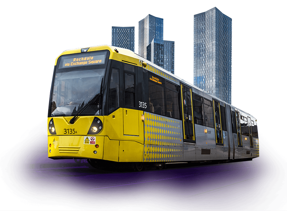 Yellow tram manchester